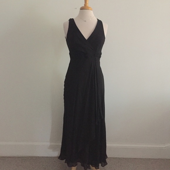 Talbots Dresses & Skirts - Long Black Sleeveless Silk Dress Size 10